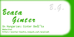 beata ginter business card